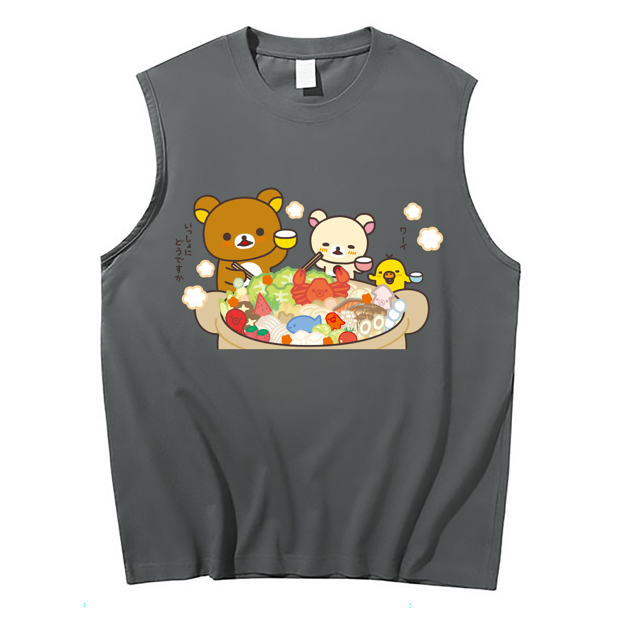 （画像用） リラックマ リラックマ キイロイトリ Rilakkuma Korilakkuma Kiiroitori コットン100％タンクトップ（フロントプリント）